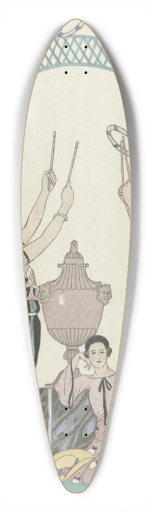 George Barbier - Le Jeu des Graces 39.3 inch art pintail longboard deck