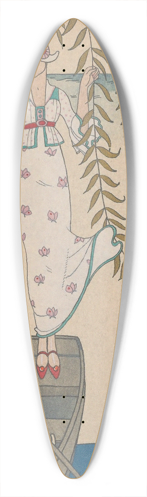 George Barbier - Midi Sur Leau 39.3 inch art pintail longboard deck