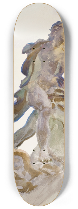 John Singer Sargent - A Statue in Rome 8.25 inch art skate deck
