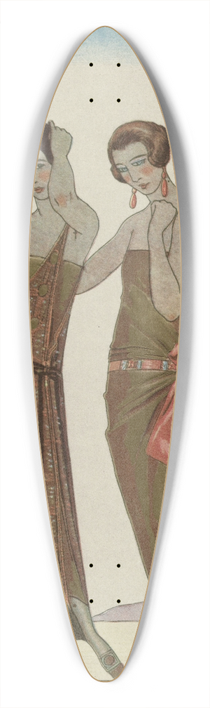 George Barbier - Vesper; Robes du soir, de Worth 39.3 inch art pintail longboard deck