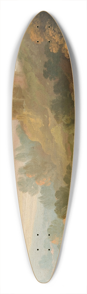 George Barret - A River Scene 39.3 inch art pintail longboard deck
