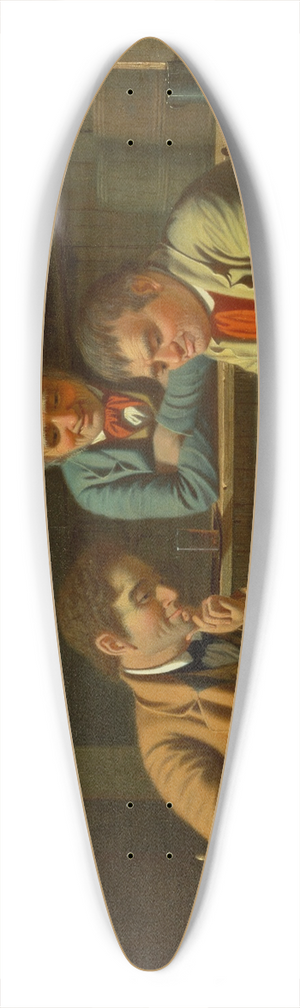George Caleb Bingham - The Checker Players 39.3 inch art pintail longboard deck