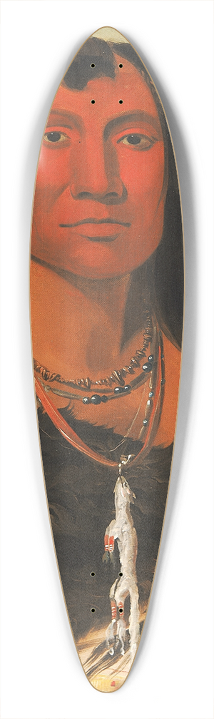 George Catlin - Chh-Ee-Chpes, Four Wolves, a Chief In Mourning 39.3 inch art pintail longboard deck
