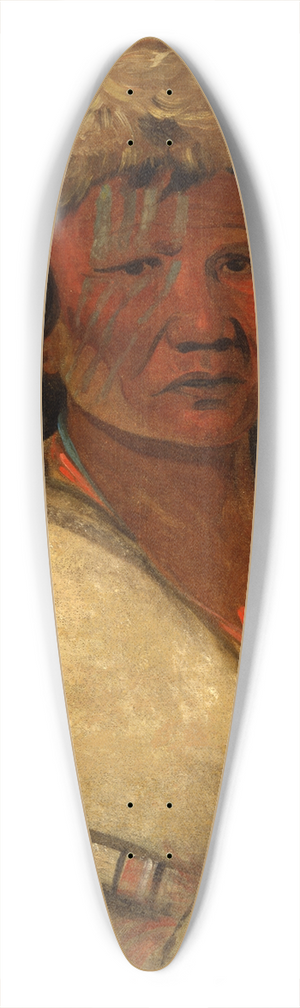 George Catlin - Great Hero, a Chief 39.3 inch art pintail longboard deck