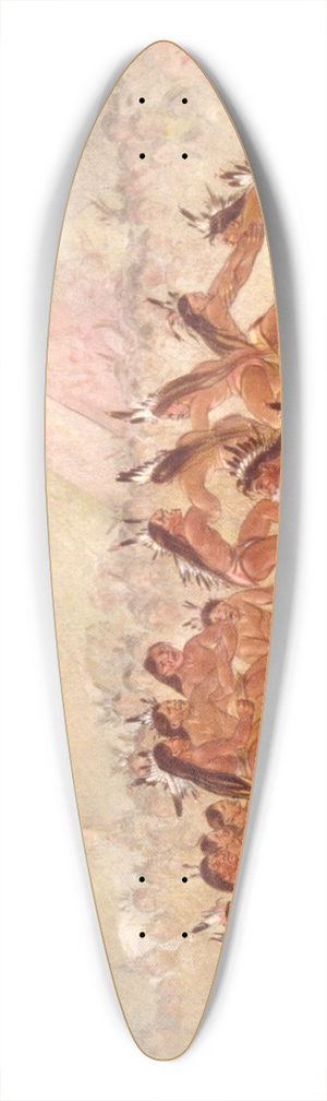 George Catlin - Pipe Dance, Assiniboine 39.3 inch art pintail longboard deck
