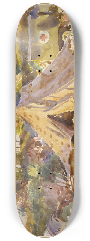 John Singer Sargent - Camp with Ambulance 8.25 inch art skate deck