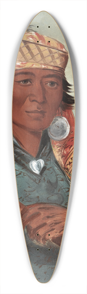 George Catlin - Wh-Pe-Say, The White 39.3 inch art pintail longboard deck