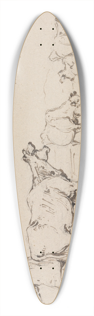 George Chinnery - A Peasant with Cattle 39.3 inch art pintail longboard deck