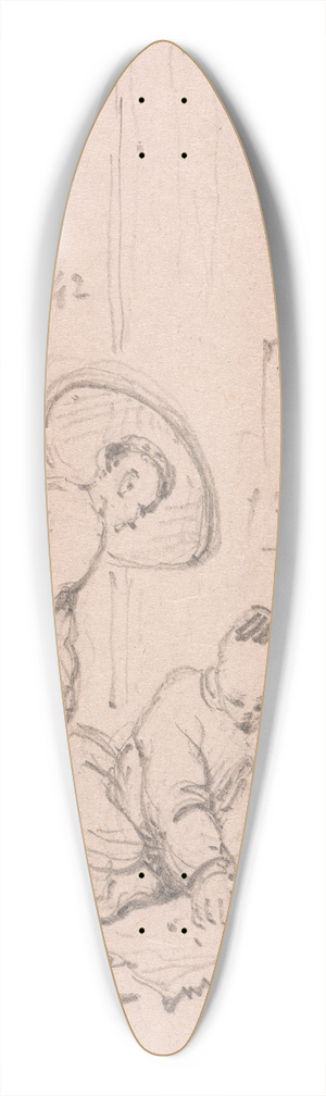 George Chinnery - Gamblers Playing Dice 39.3 inch art pintail longboard deck
