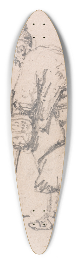 George Chinnery - Old Man Leaning on a Stick 39.3 inch art pintail longboard deck
