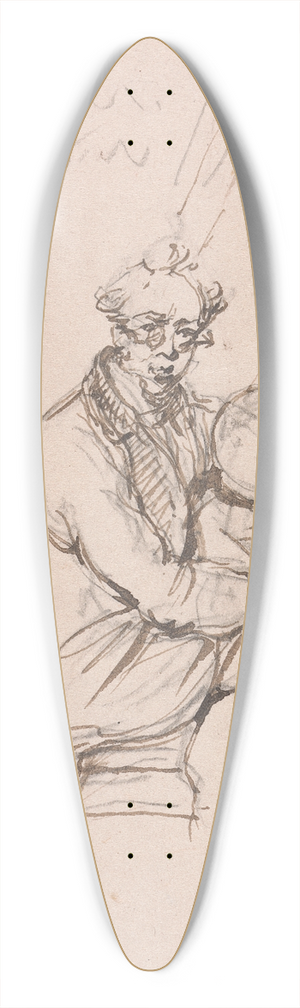 George Chinnery - Self Portrait 39.3 inch art pintail longboard deck