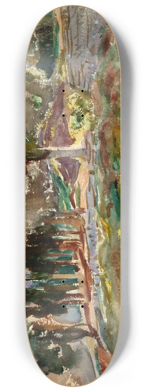 John Singer Sargent - Cypress Trees at San Vigilio, Lake Garda 8.25 inch art skate deck