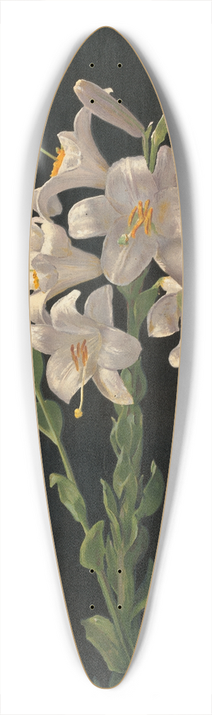 George Cochran Lambdin - Easter Lily 39.3 inch art pintail longboard deck