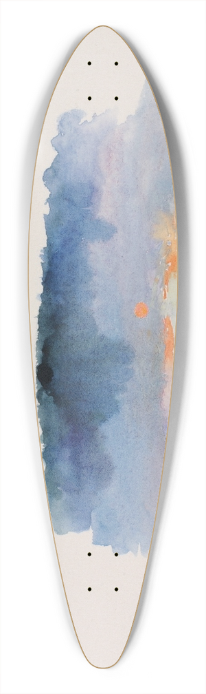 George Elbert Burr - Sunset, Oxford 39.3 inch art pintail longboard deck