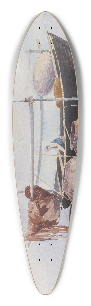 George Elbert Burr - UntitledFishing Boat 39.3 inch art pintail longboard deck