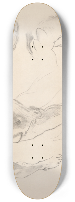 John Singer Sargent - Figure Studies of a Nude Youth 8.25 inch art skate deck