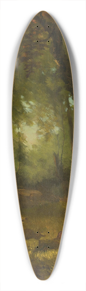 George Inness - Landscape WithHuntsman 39.3 inch art pintail longboard deck