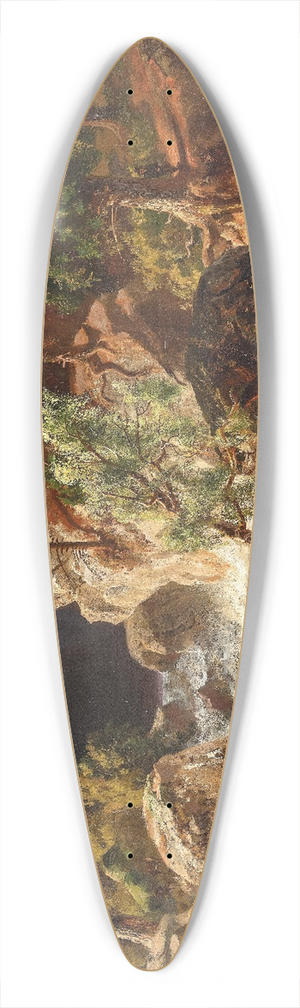 George Jabin - A rushing mountain stream 39.3 inch art pintail longboard deck