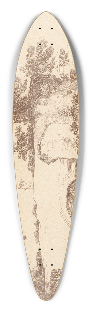 George Knapton - Landscape with figures 39.3 inch art pintail longboard deck