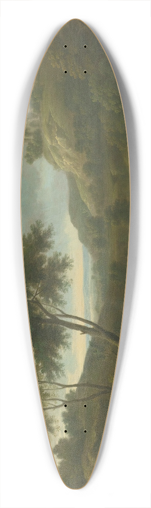 George Lambert - Capriccio With A Classical Sarcophogus And Possibly Beeston Castle, Chesire 39.3 inch art pintail longboard deck