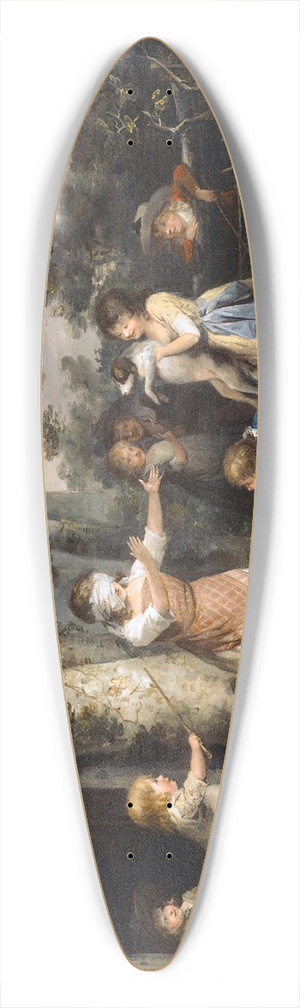 George Morland - Blind Mans Buff 39.3 inch art pintail longboard deck
