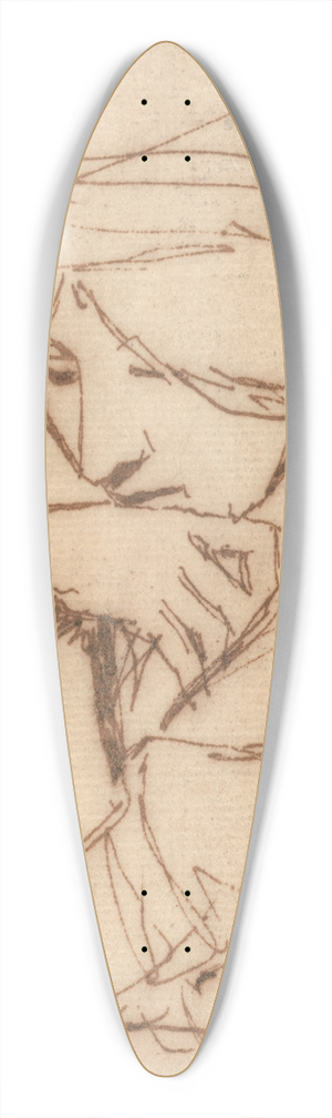 George Romney - A Pensive Lady 39.3 inch art pintail longboard deck