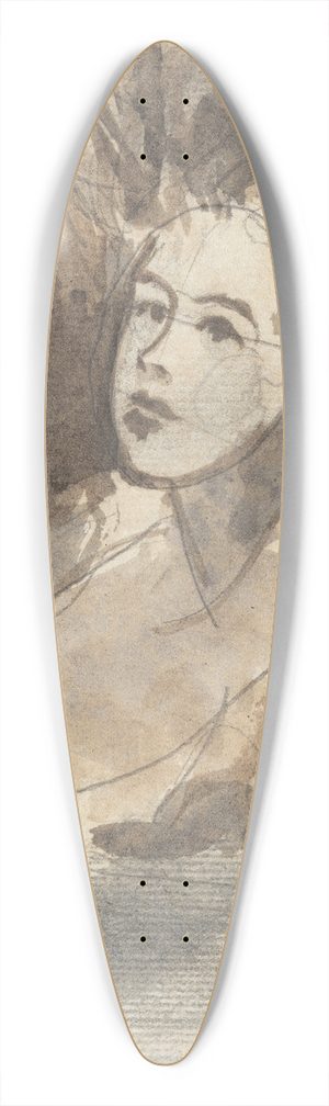 George Romney - Sketch 39.3 inch art pintail longboard deck