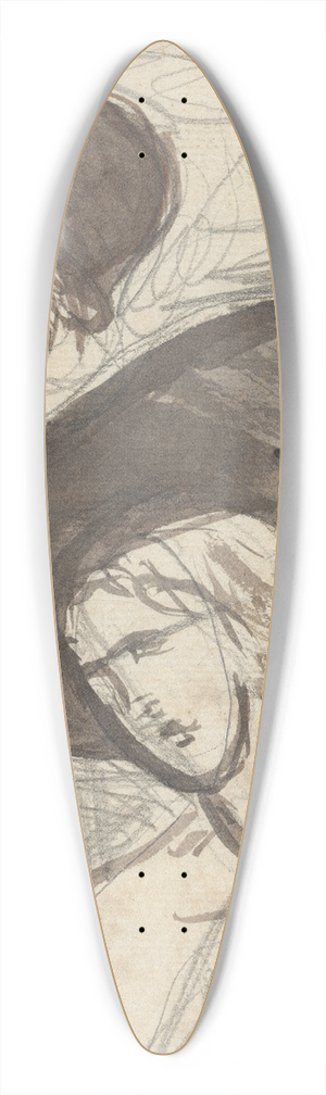George Romney - Sketch 39.3 inch art pintail longboard deck