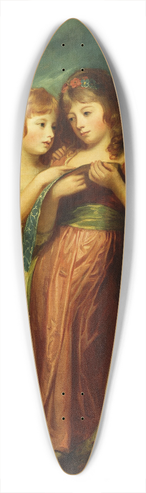 George Romney - The Hartley Children 39.3 inch art pintail longboard deck