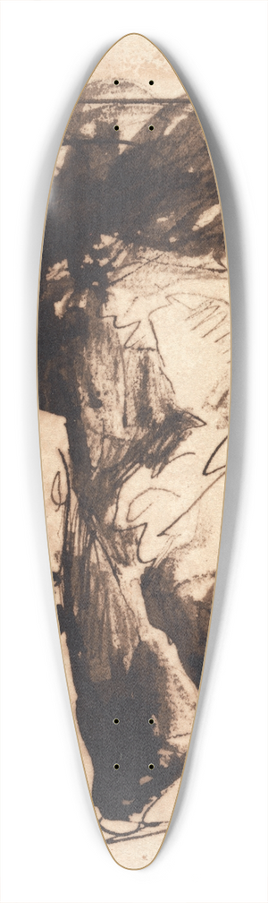 George Romney - Wooded Landscape 39.3 inch art pintail longboard deck