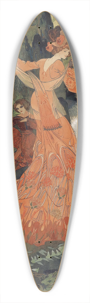 Georges de Feure - Elegante Pres Dune Source 39.3 inch art pintail longboard deck