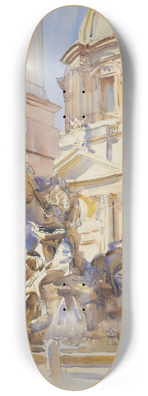 John Singer Sargent - Piazza Navona, Rome 8.25 inch art skate deck John Singer Sargent - Piazza Navona, Rome 8.25 inch art skate deck