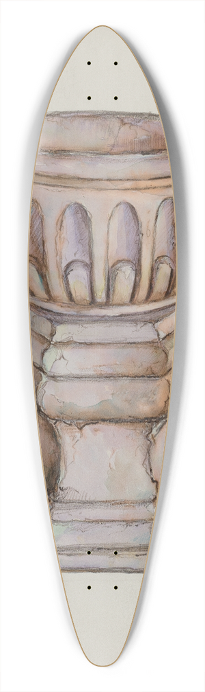 George Seideneck - Stone Baptismal Font 39.3 inch art pintail longboard deck