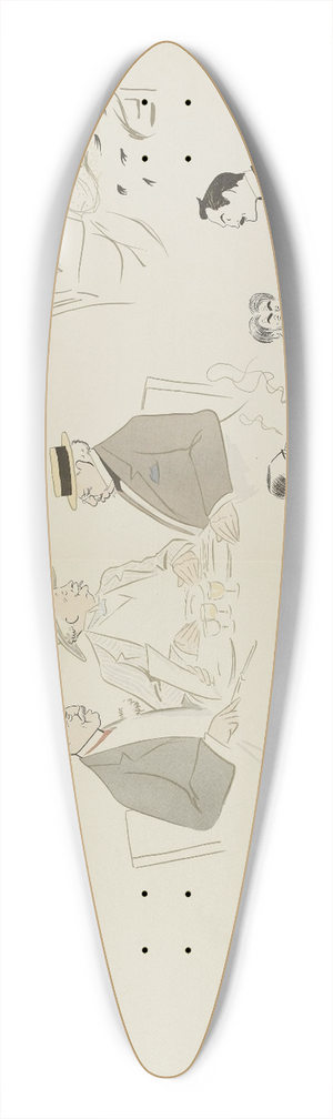 Georges Goursat (Sem) - A lHotel de Paris 39.3 inch art pintail longboard deck