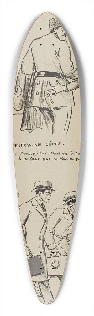 Georges Goursat (Sem) - Chez le commissaire Lfs 39.3 inch art pintail longboard deck