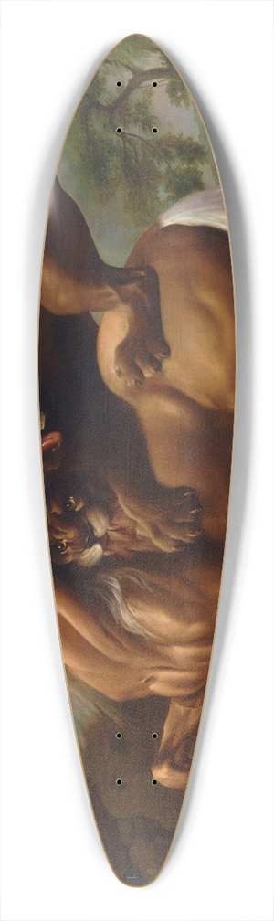 George Stubbs - A Lion Attacking a Horse 39.3 inch art pintail longboard deck