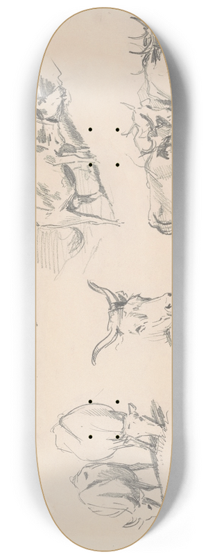 John Singer Sargent - Studies of Cattle 8.25 inch art skate deck