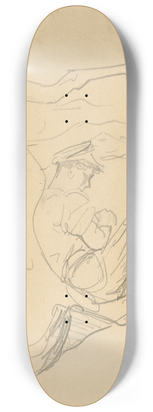 John Singer Sargent - Study for Shoeing Calvary Horses at the Front (verso) 8.25 inch art skate deck