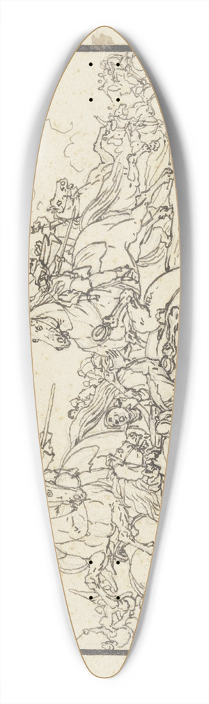 Georg Philipp Rugendas the Elder - Equestrian combat 39.3 inch art pintail longboard deck