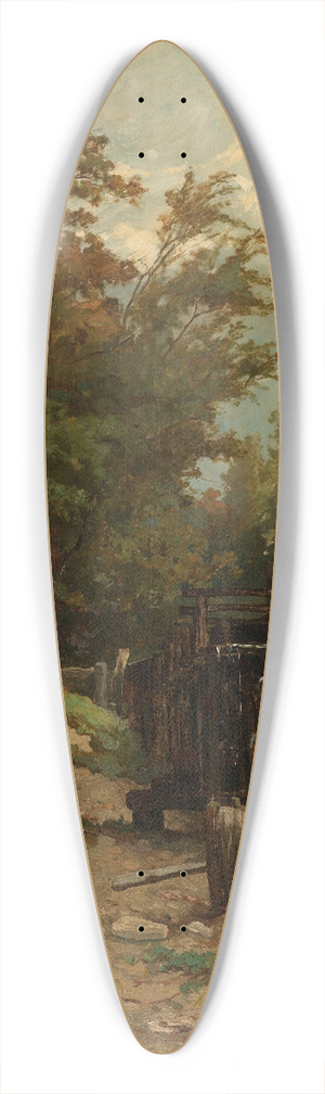 Gerard Bilders - Jacob van Ruisdael Sketching a Watermill 39.3 inch art pintail longboard deck