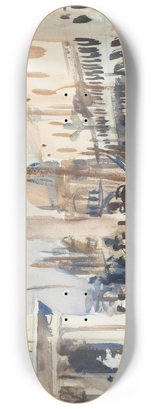 John Singer Sargent - The Piazzetta with Gondolas 8.25 inch art skate deck