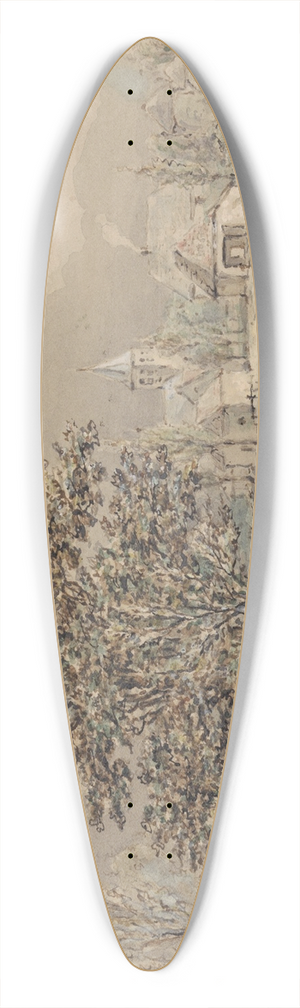 Gerardus Emaus de Micault - Gezicht op het dorp Zoelmond 39.3 inch art pintail longboard deck