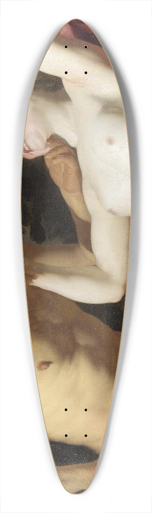 Gerard van Honthorst - Satyr and Nymph 39.3 inch art pintail longboard deck