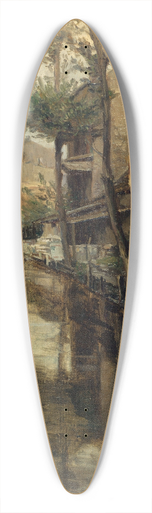 Germain Eugne Bonneton - La Bivre, rue Vulpian 39.3 inch art pintail longboard deck