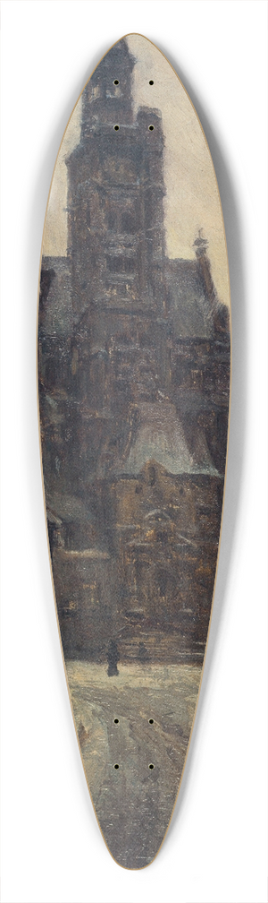 Germain Eugne Bonneton - La rue de la Montagne-Saint-Genevive 39.3 inch art pintail longboard deck