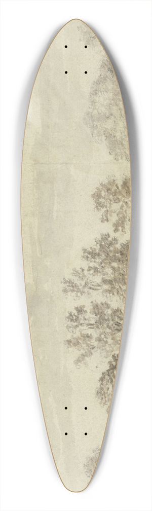 Gerrit Adriaensz. Berckheyde - Village underneath trees 39.3 inch art pintail longboard deck