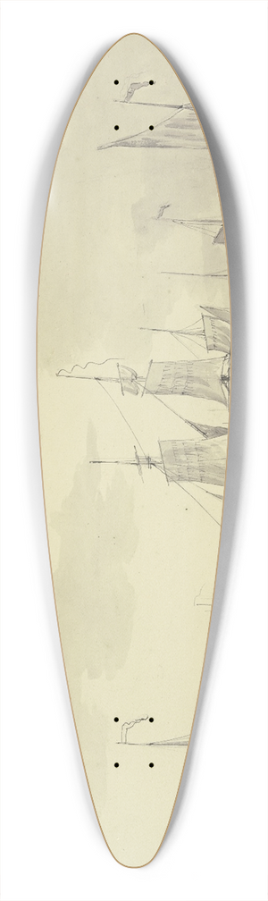 Gerrit Groenewegen - Schiffe vor einem Damm mit Laterne und Leiter 39.3 inch art pintail longboard deck