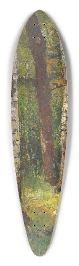 Gertrud Staats - A Birch Forest 39.3 inch art pintail longboard deck