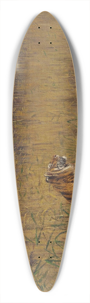 Geza Vastagh - A Tiger in a Landscape 39.3 inch art pintail longboard deck