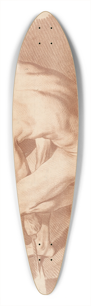 Gilles Demarteau the Elder - Seated Nude Man, Seen from Behind, Pulling a Rope 39.3 inch art pintail longboard deck